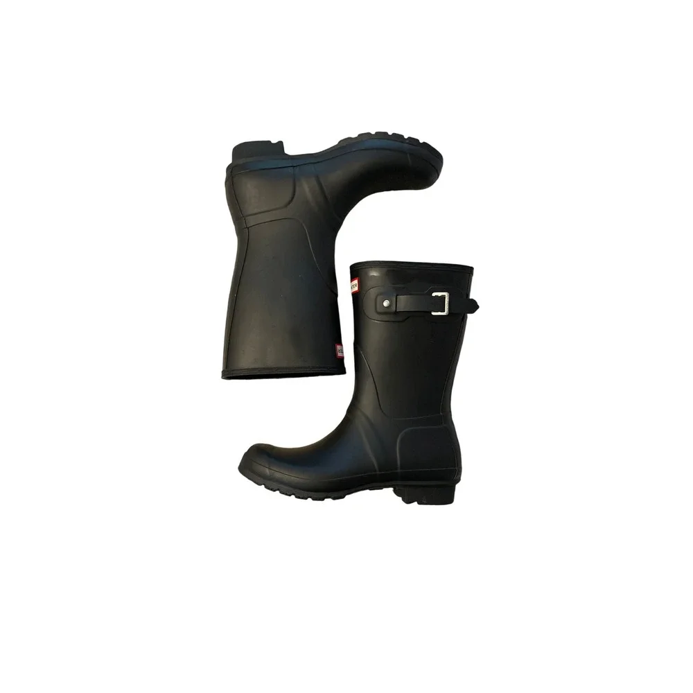 Hunter Original Short Boot Matte Black Waterproof Rain Boots Size 9